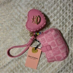 Juicy Couture Pink Heart Wristlet Set